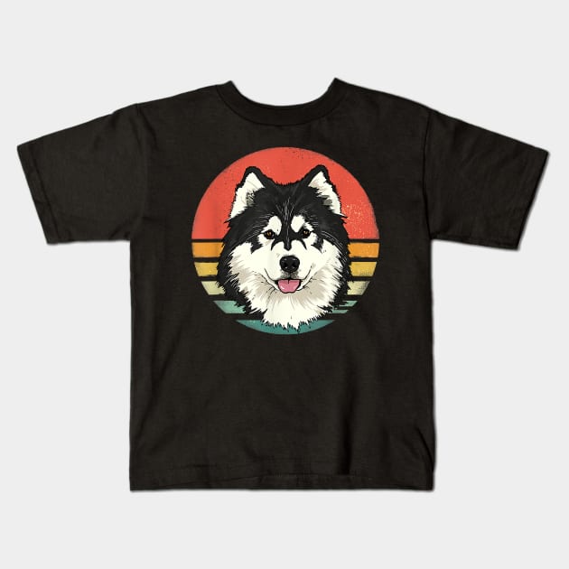 Retro Vintage Siberian Husky Dog Gifts Kids T-Shirt by Xamgi